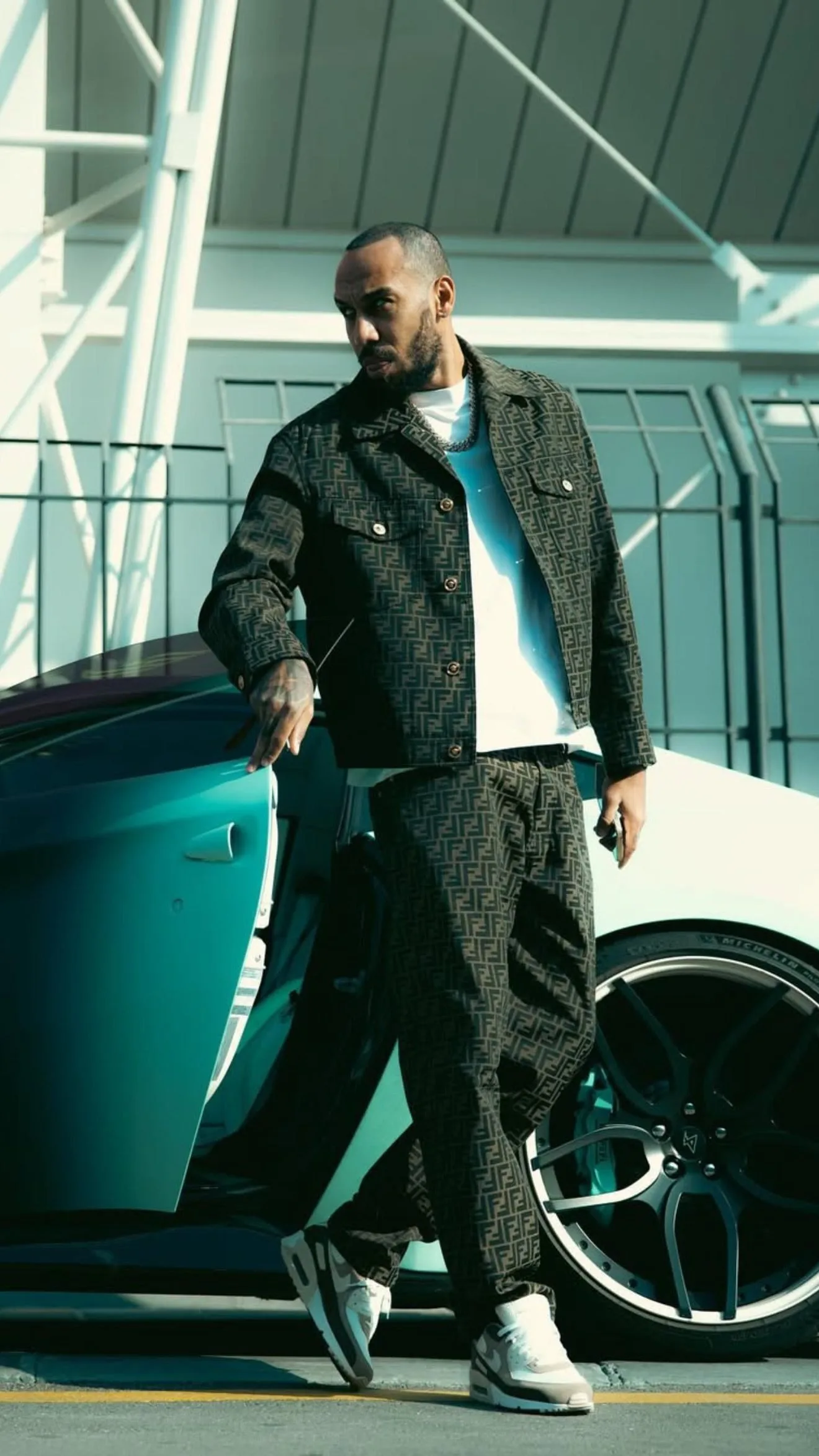 Pierre-Emerick Aubameyang with custom Ferrari F12